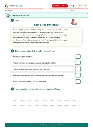 Kışın Sokak Hayvanları yaprağı önizlemesi
