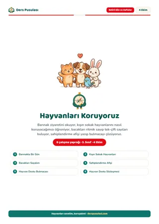 4 Ekim Hayvanları Koruma Günü Seti (3. Sınıf) önizlemesi