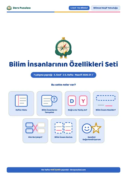 Bilim İnsanlarının Özellikleri Seti önizlemesi