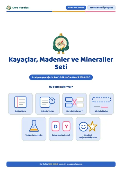 Kayaçlar, Madenler ve Mineraller Seti önizlemesi