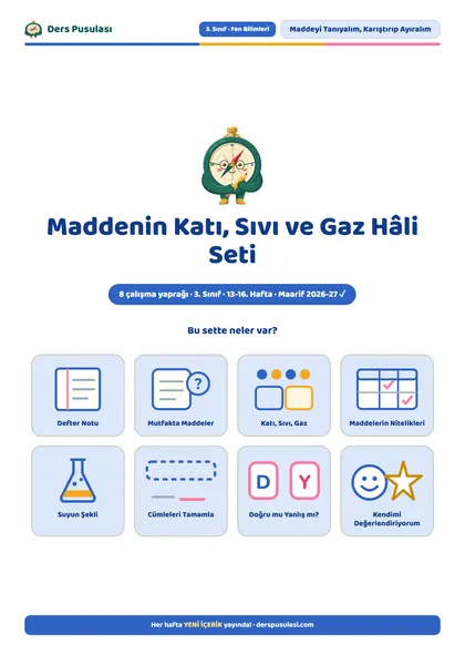 Maddenin Katı, Sıvı ve Gaz Hâli Seti önizlemesi