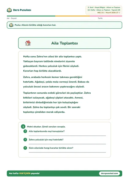 Aile Toplantısı yaprağı önizlemesi