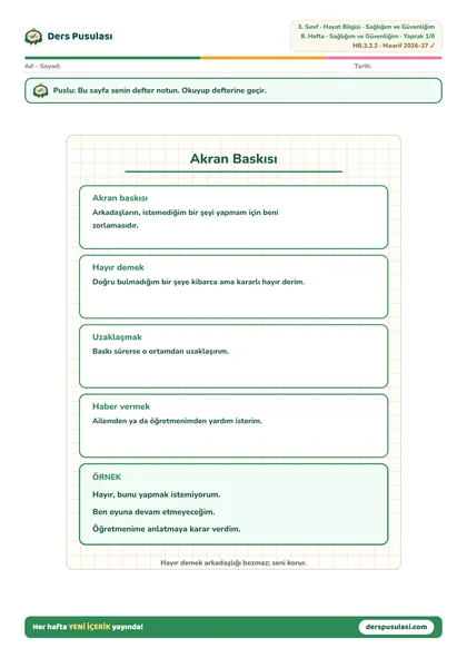 Defter Notu yaprağı önizlemesi