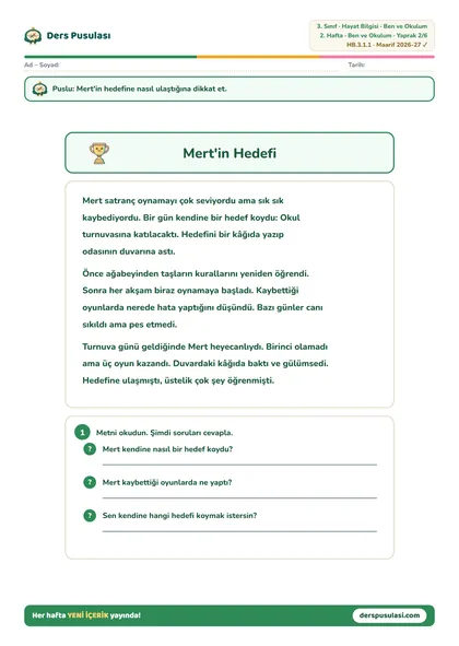 Mert'in Hedefi yaprağı önizlemesi