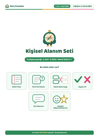 Kişisel Alanım Seti önizlemesi