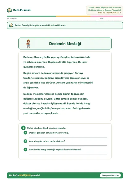 Dedemin Mesleği yaprağı önizlemesi