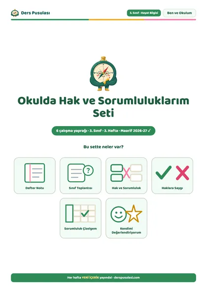 Okulda Hak ve Sorumluluklarım Seti önizlemesi