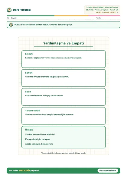 Defter Notu yaprağı önizlemesi