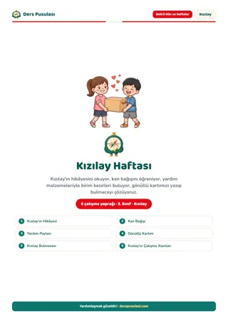 Kızılay Haftası Seti (3. Sınıf) önizlemesi
