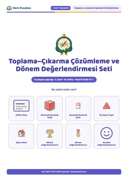 Toplama–Çıkarma Çözümleme ve Dönem Değerlendirmesi Seti önizlemesi