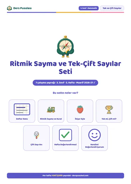 Ritmik Sayma ve Tek-Çift Sayılar Seti önizlemesi