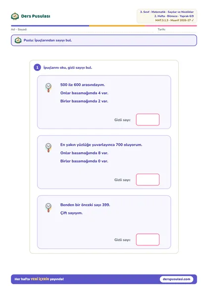 Gizli Sayı yaprağı önizlemesi