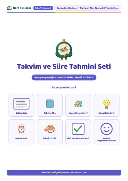 Takvim ve Süre Tahmini Seti önizlemesi