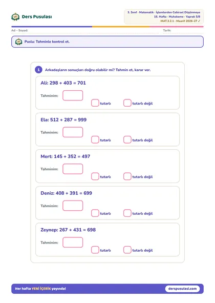 Sonuç Tutarlı mı? yaprağı önizlemesi