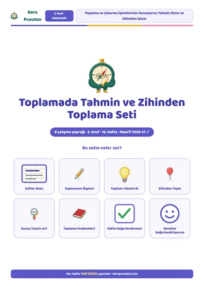 Toplamada Tahmin ve Zihinden Toplama Seti önizlemesi