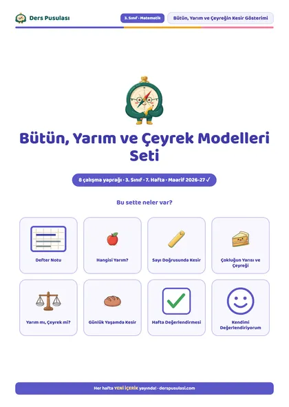 Bütün, Yarım ve Çeyrek Modelleri Seti önizlemesi