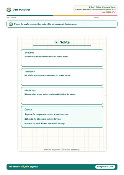 Defter Notu yaprağı önizlemesi