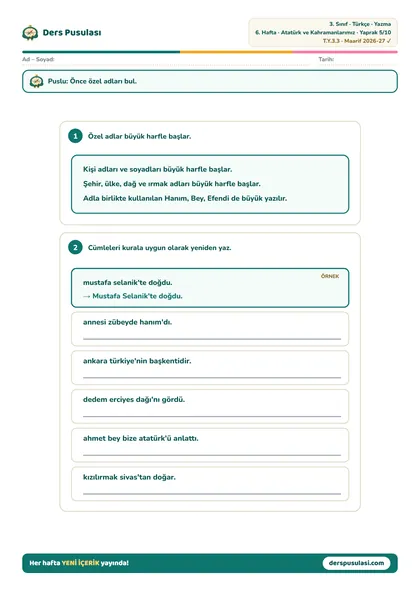 Büyük Harflerin Kullanımı yaprağı önizlemesi
