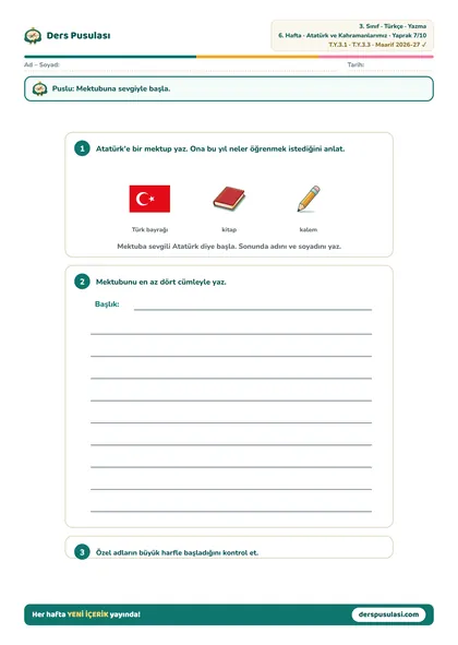 Yazma Atölyesi yaprağı önizlemesi
