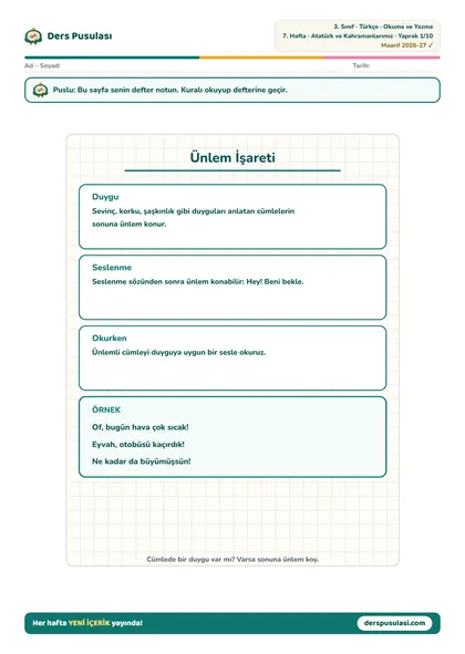 Defter Notu yaprağı önizlemesi