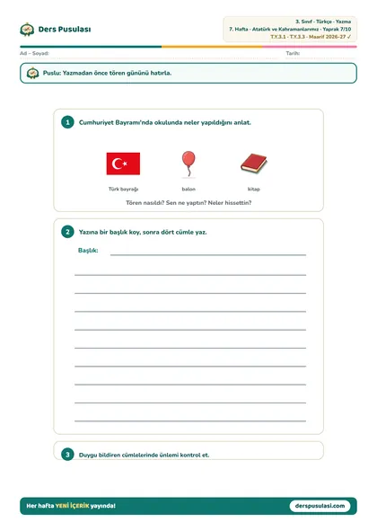 Yazma Atölyesi yaprağı önizlemesi