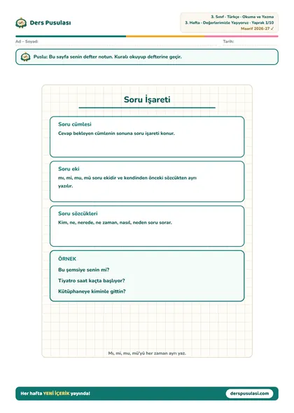 Defter Notu yaprağı önizlemesi