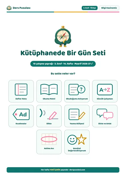 Kütüphanede Bir Gün Seti önizlemesi