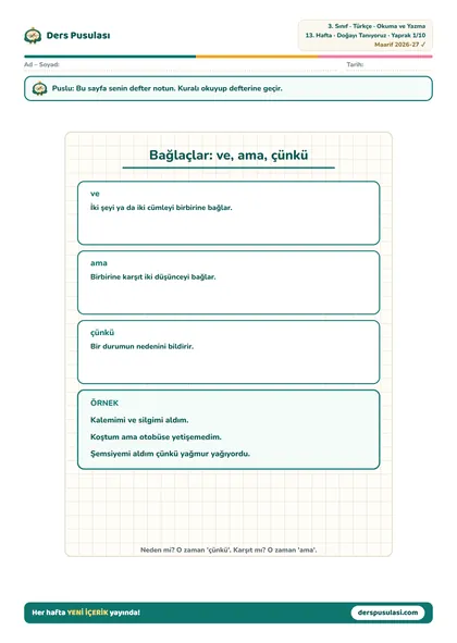 Defter Notu yaprağı önizlemesi