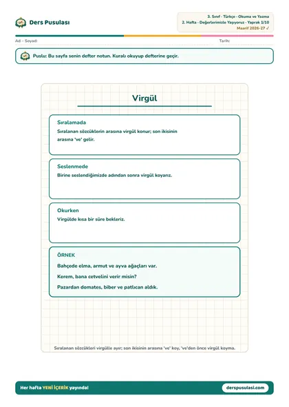 Defter Notu yaprağı önizlemesi