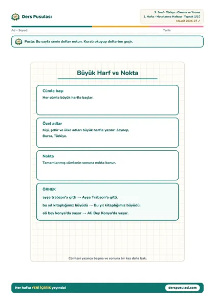 Defter Notu yaprağı önizlemesi