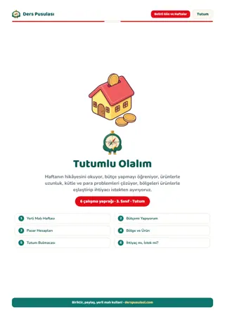 Tutum, Yatırım ve Türk Malları Haftası Seti (3. Sınıf) önizlemesi