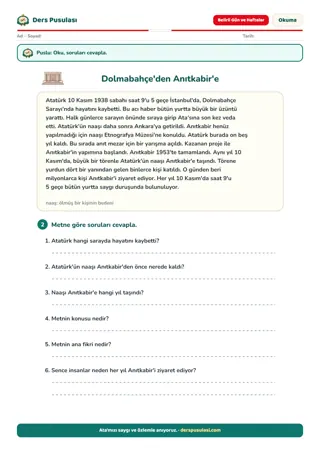 Dolmabahçe'den Anıtkabir'e yaprağı önizlemesi