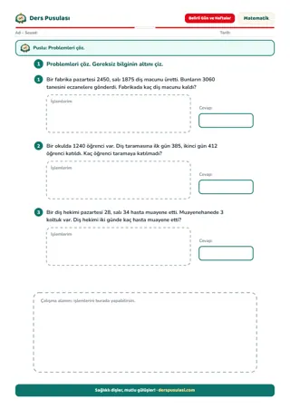 Diş Sağlığı Problemleri yaprağı önizlemesi