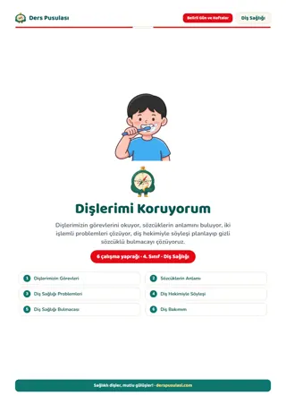 Ağız ve Diş Sağlığı Haftası Seti (4. Sınıf) önizlemesi