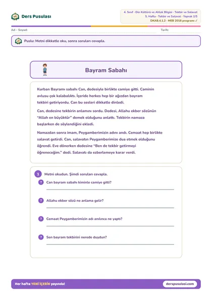 Bayram Sabahı yaprağı önizlemesi