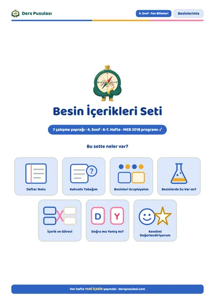 Besin İçerikleri Seti önizlemesi