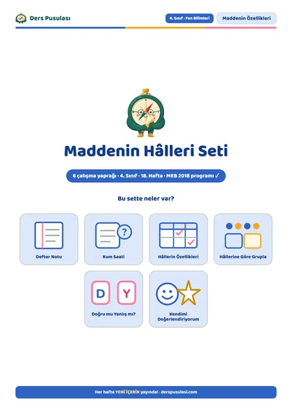 Maddenin Hâlleri Seti önizlemesi
