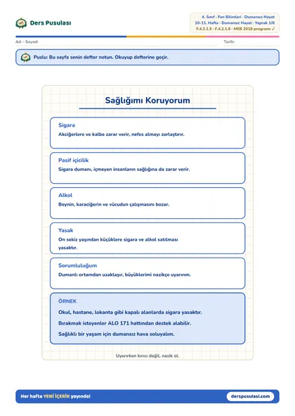 Defter Notu yaprağı önizlemesi