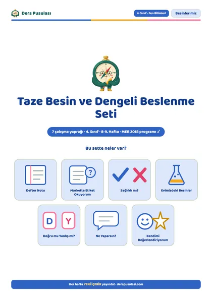 Taze Besin ve Dengeli Beslenme Seti önizlemesi