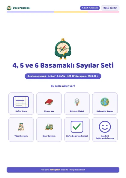 4, 5 ve 6 Basamaklı Sayılar Seti önizlemesi