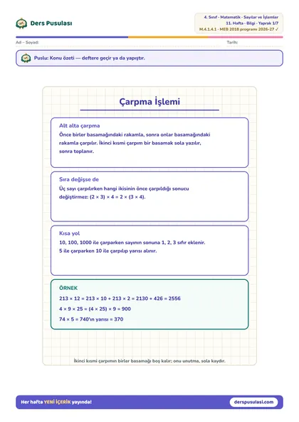 Defter Notu yaprağı önizlemesi