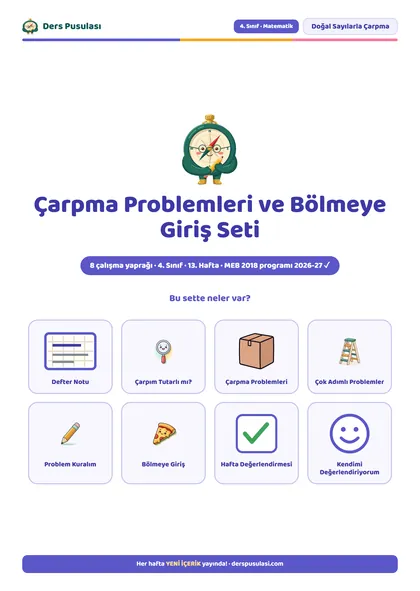 Çarpma Problemleri ve Bölmeye Giriş Seti önizlemesi