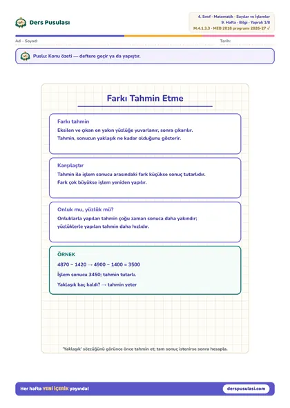 Defter Notu yaprağı önizlemesi