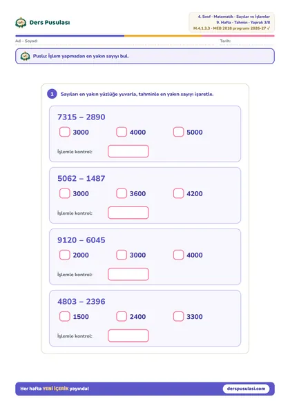Hangisine Yakın? yaprağı önizlemesi
