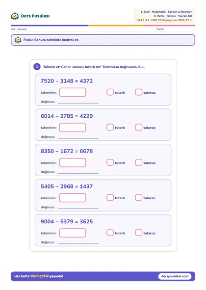 Fark Tutarlı mı? yaprağı önizlemesi