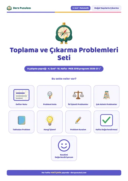 Toplama ve Çıkarma Problemleri Seti önizlemesi