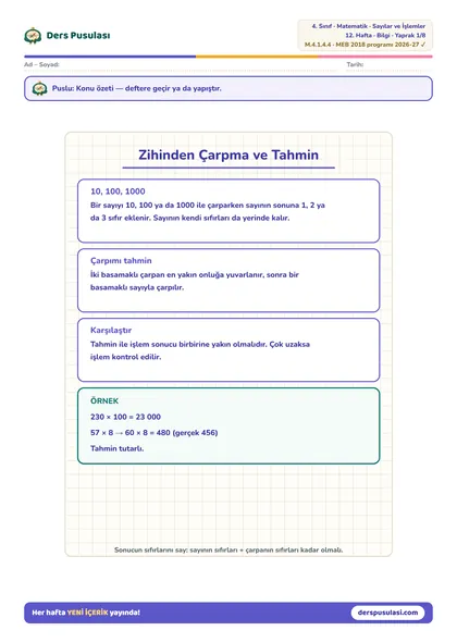 Defter Notu yaprağı önizlemesi