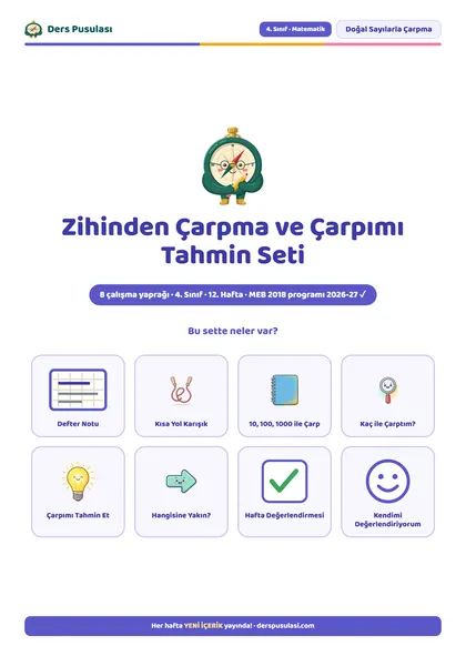 Zihinden Çarpma ve Çarpımı Tahmin Seti önizlemesi