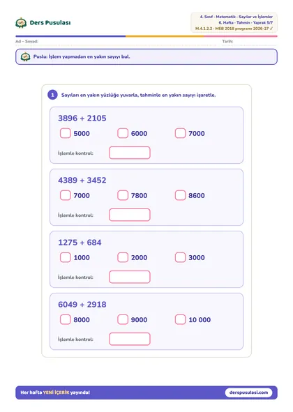 Hangisine Yakın? yaprağı önizlemesi