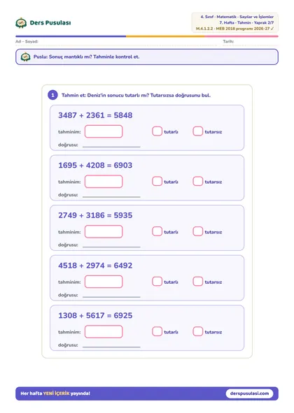 Tahmin Tutarlı mı? yaprağı önizlemesi